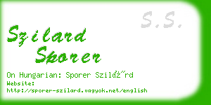 szilard sporer business card